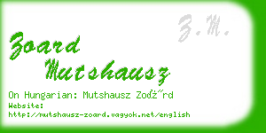 zoard mutshausz business card